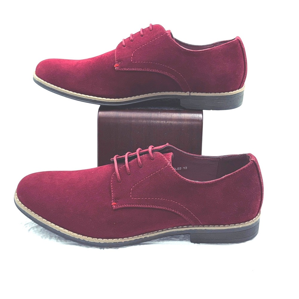 Arider Cooper-02 Derby Shoes Mens 12 Burgundy Excellent Faux Suede Lace Up Dress